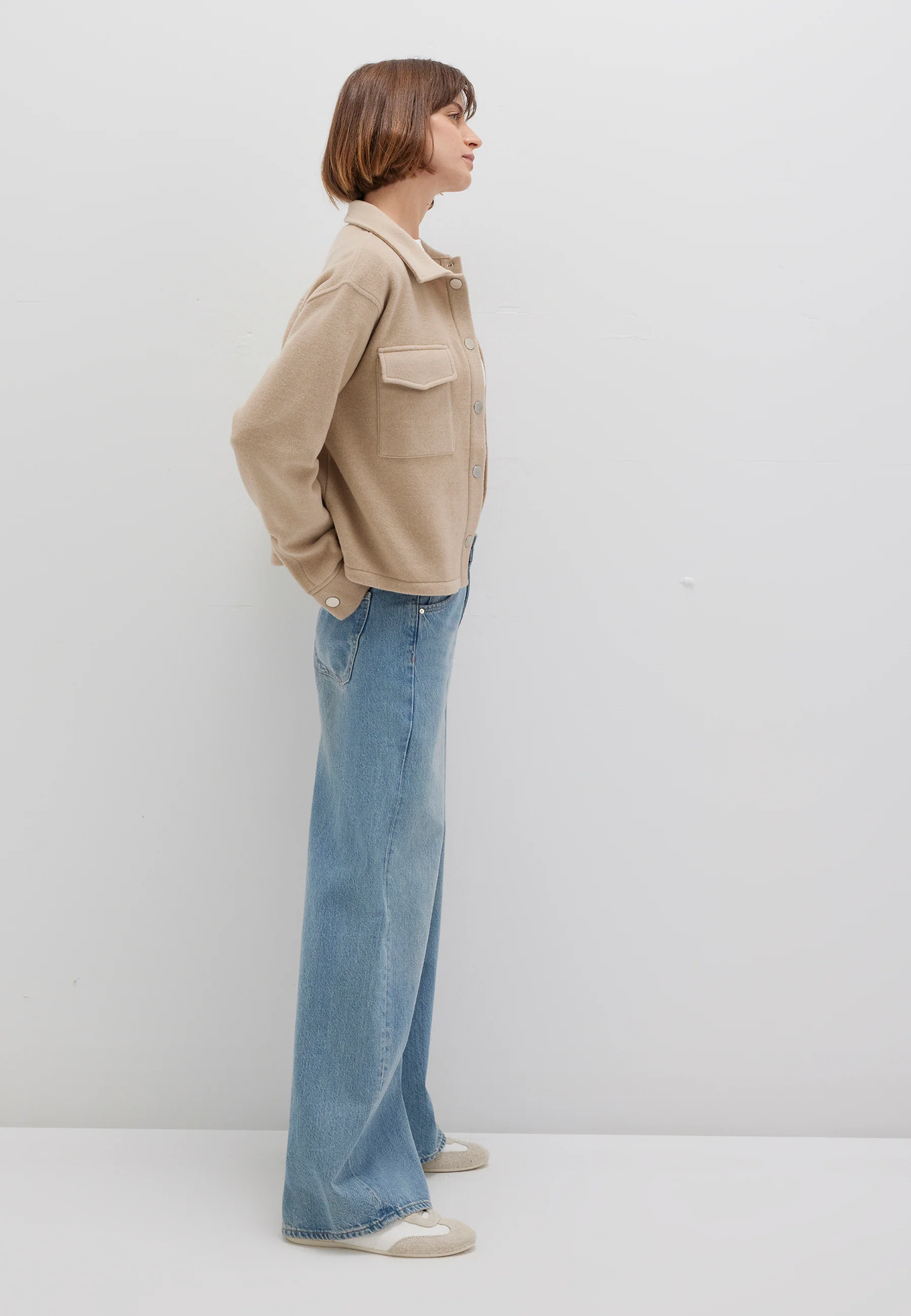 BUTTON SWEATSHIRT | Fleece Overshirt - Image 3