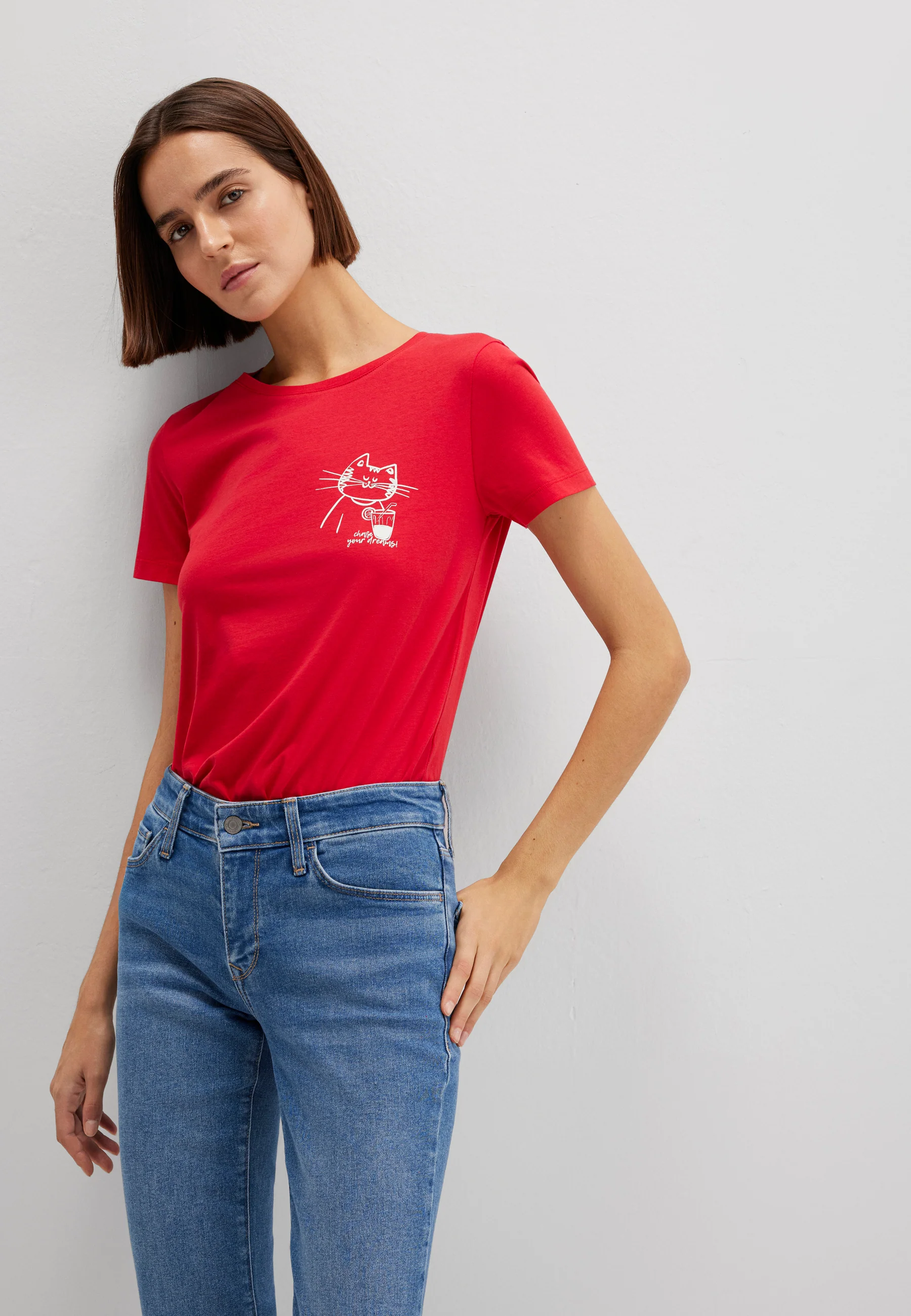 CAT PRINTED GRAPHIC T-SHIRT | T-Shirt mit Katzen Print - Image 3