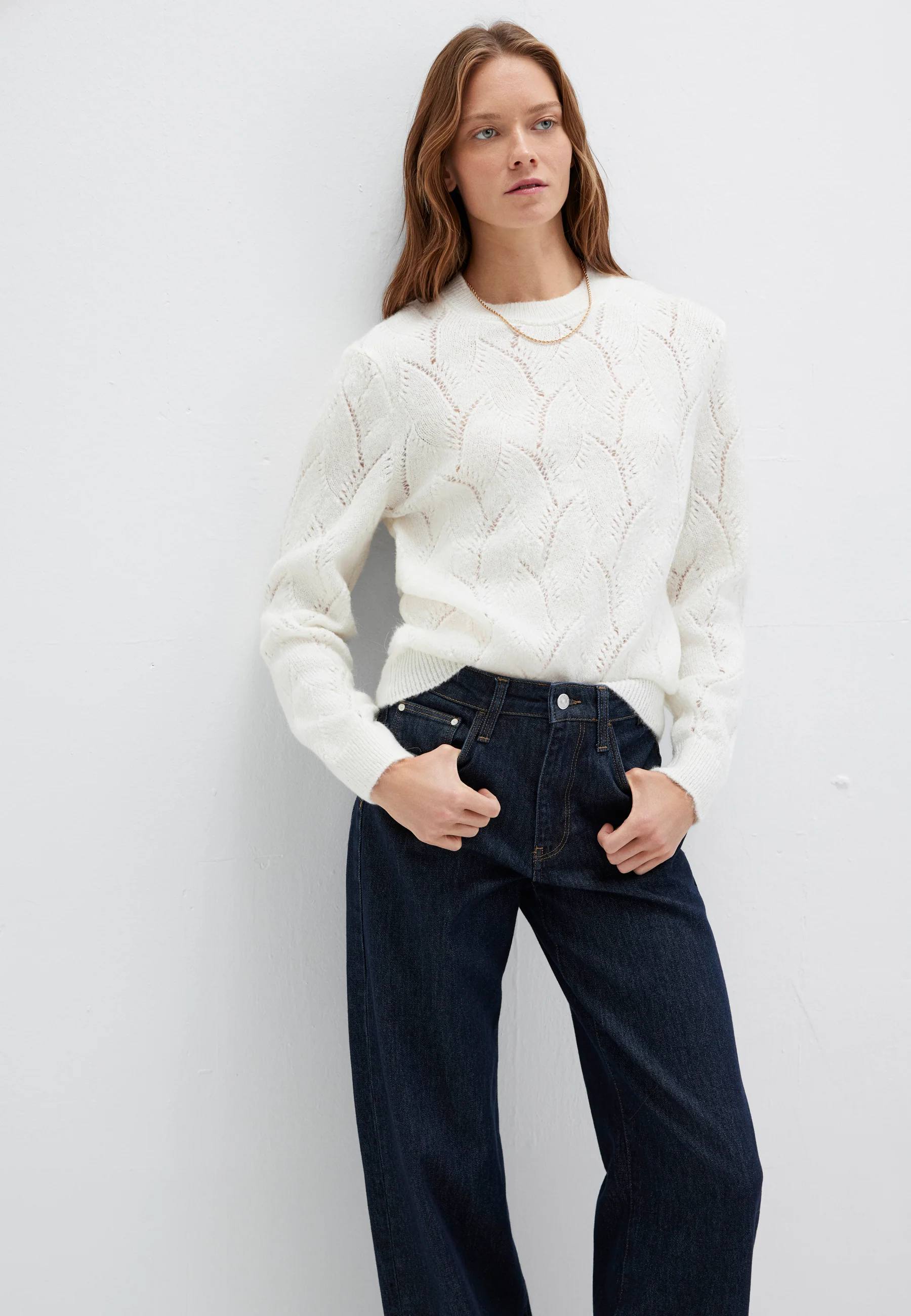 CREW NECK SWEATER | Pullover mit Lochstrickmuster - Image 4