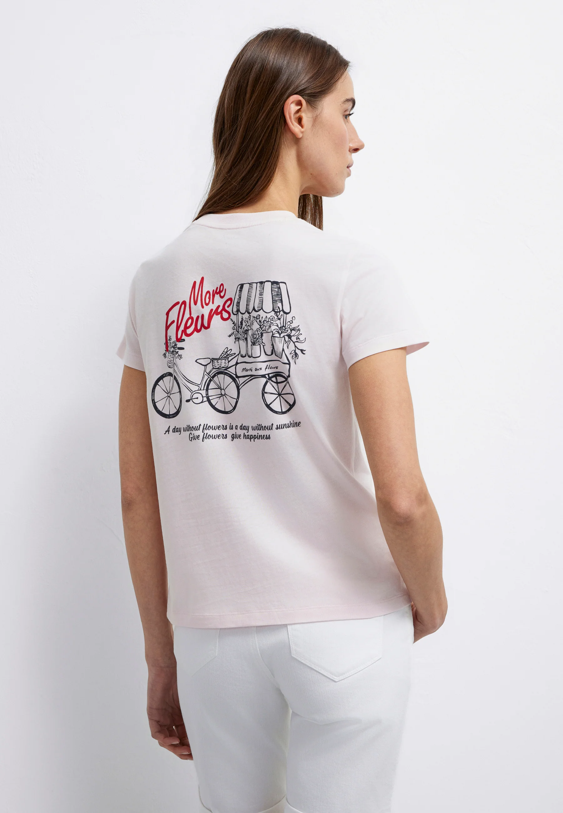 FLOWER PRINTED T-SHIRT | Backprint T-Shirt - Image 3