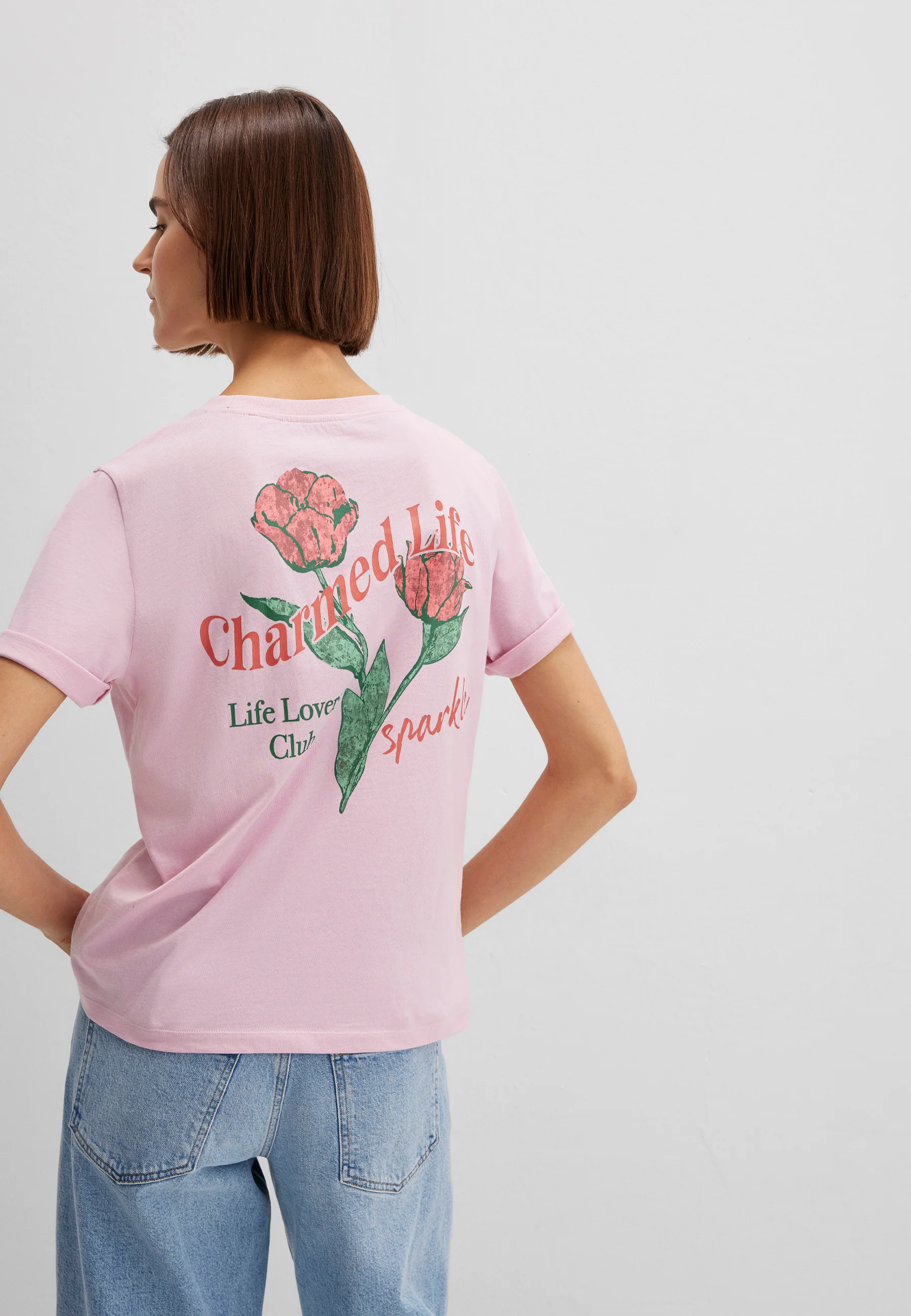 FLOWER PRINTED T-SHIRT | Backprint T-Shirt - Image 3