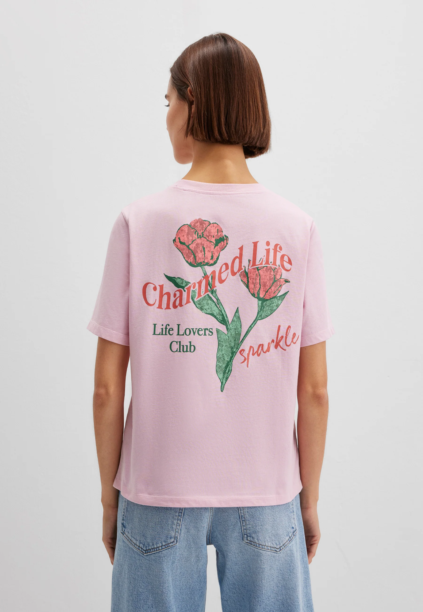 FLOWER PRINTED T-SHIRT | Backprint T-Shirt - Image 5