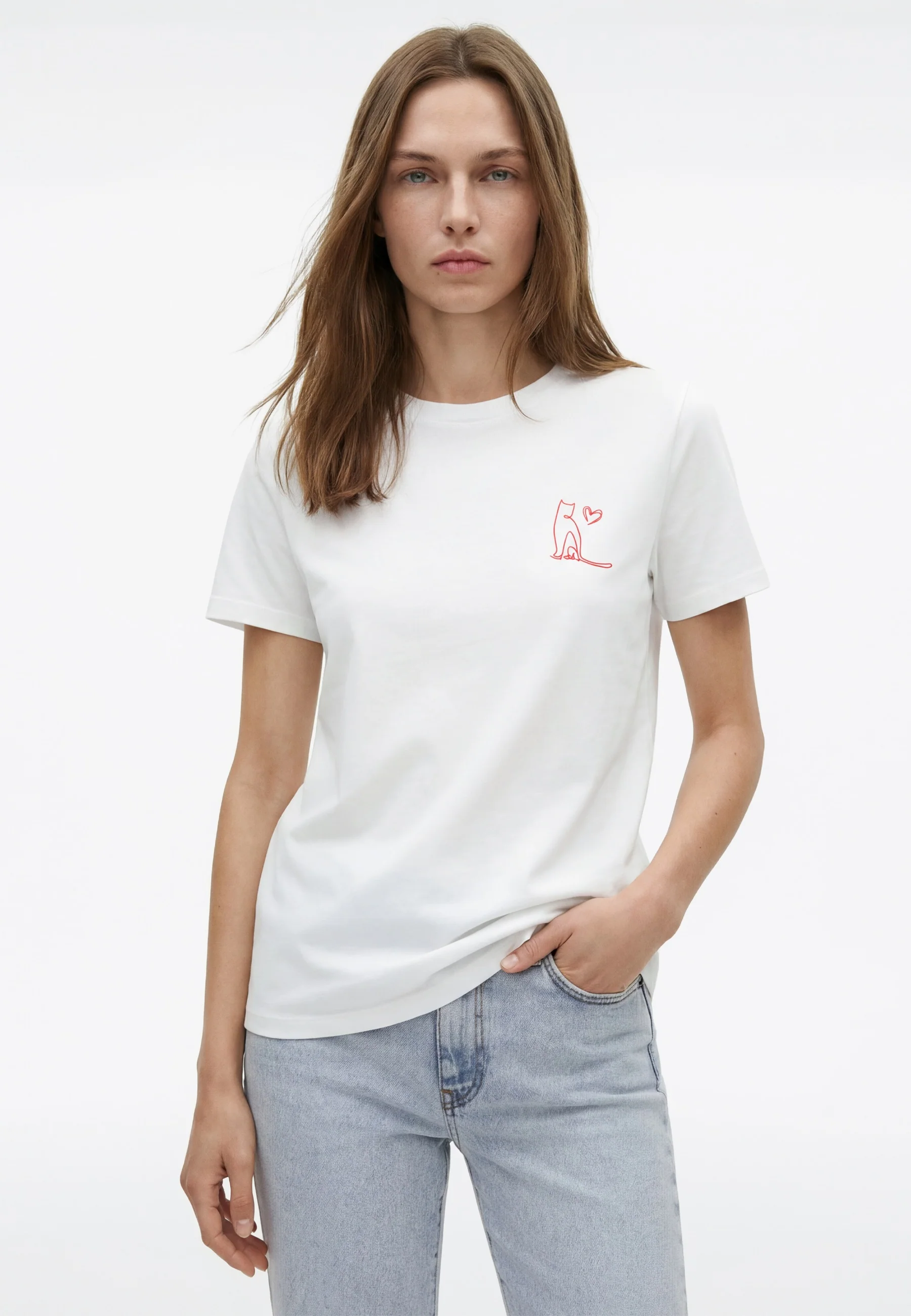 GRAPHIC PRINTED FASHION JERSEY | T-Shirt mit Katzen Print - Image 4
