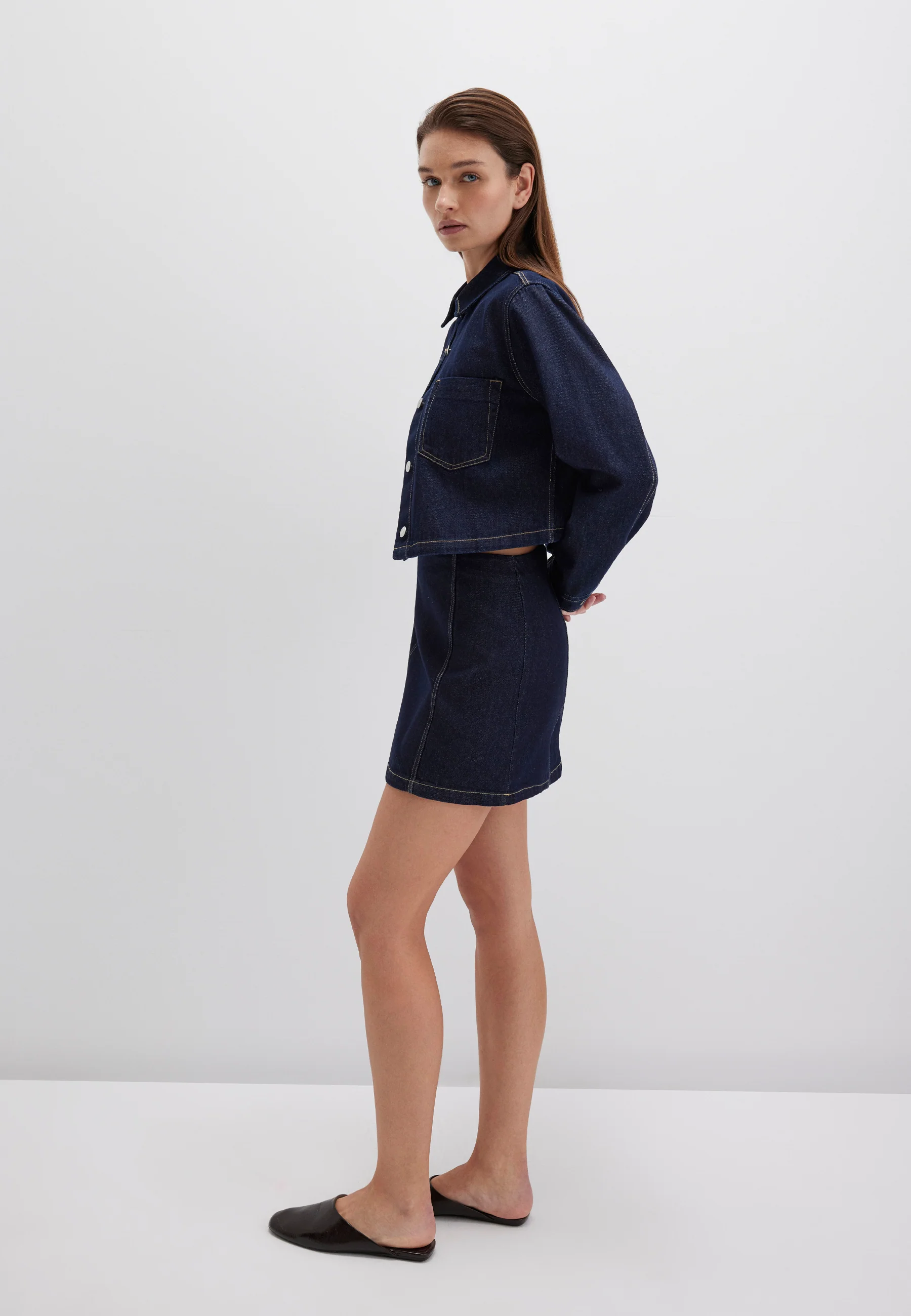 LONG SLEEVE SHIRT | Denim Overshirt - Image 3