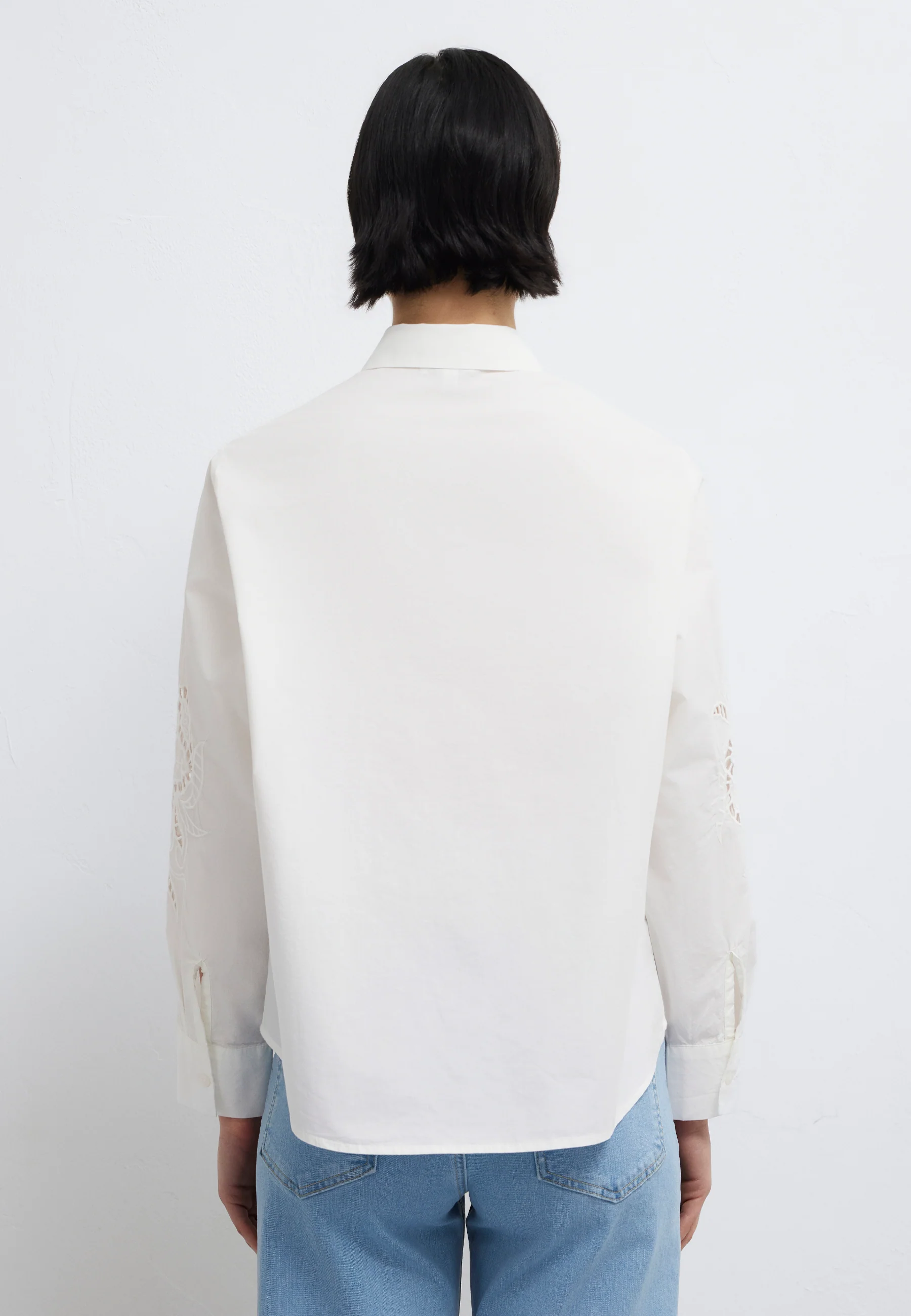 LONG SLEEVE WOVEN SHIRT | Lochmuster Bluse - Image 5