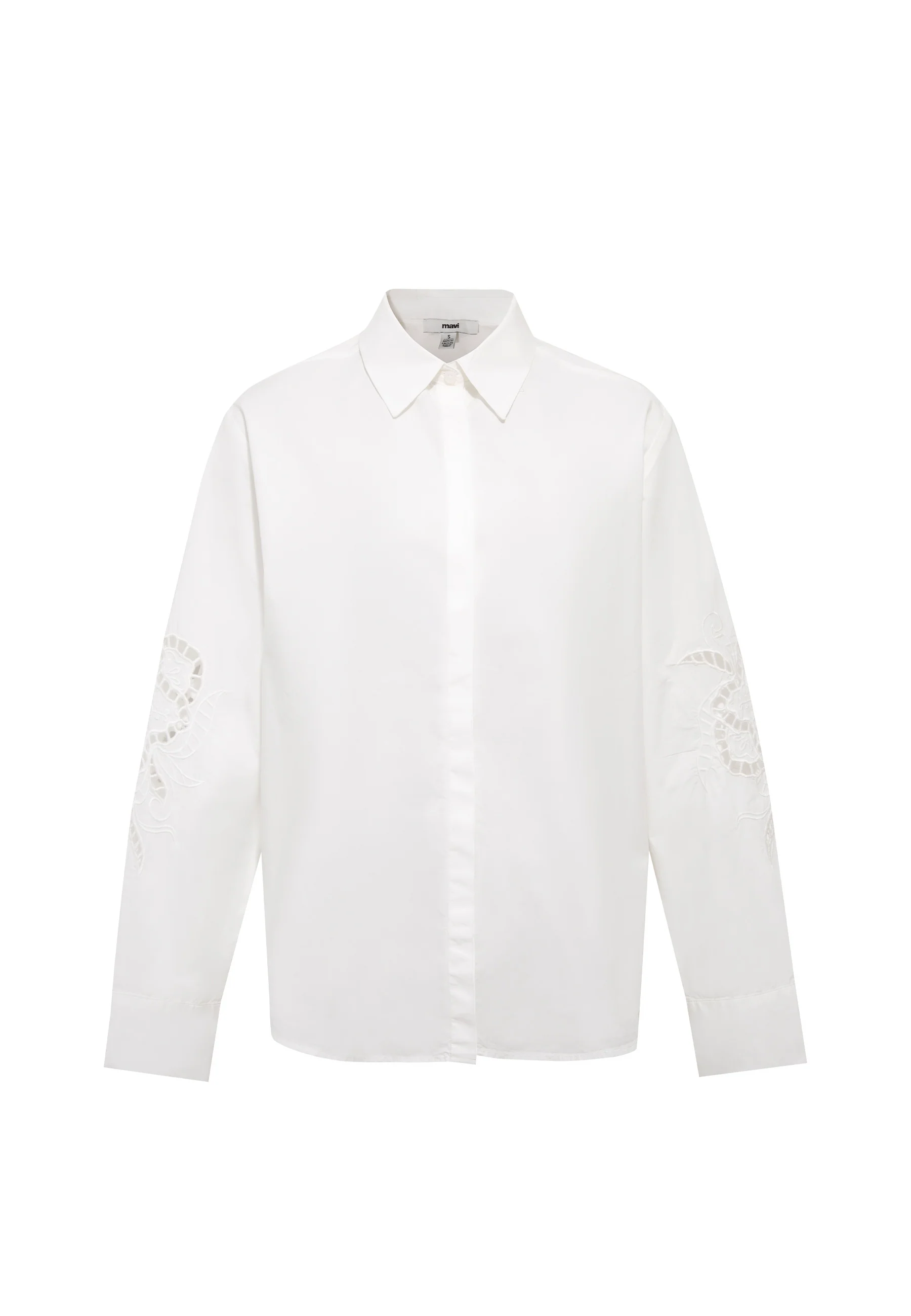 LONG SLEEVE WOVEN SHIRT | Lochmuster Bluse - Image 8