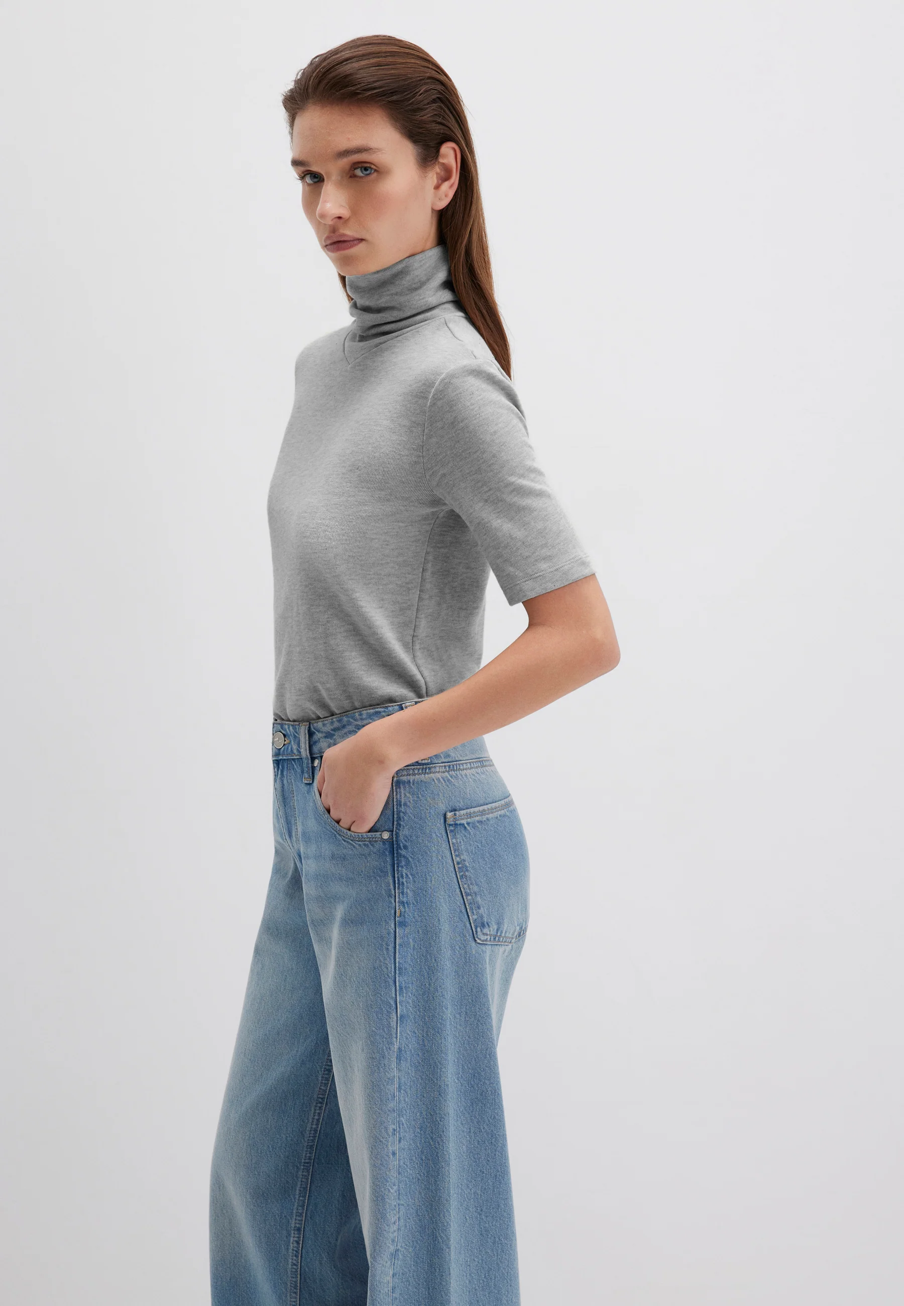 SHORT SLEEVE FASHION JERSEY | Rollkragen Top - Image 3